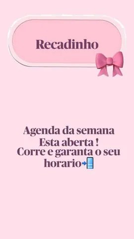 Atendimentos confirmados mediante pagamento de sinal!
Chamadas, conteúdos e PG 